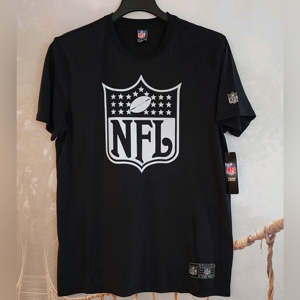 NFL Official Licensed Team Apparel Cotton Blend Short Sleeve T-Shirt sz L Black - Picture 1 of 3